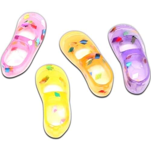 20Pcs Clear Crystal Shoes Resin Decoration Crafts Flatback Cabochon Embellishments For Scrapbooking Beads Diy Accessories