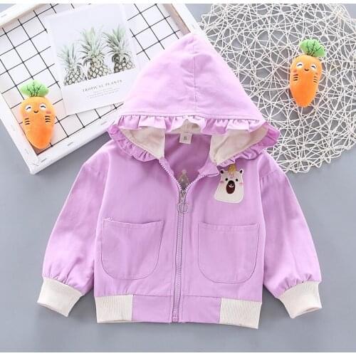 2021 Spring Autumn Girls Jacket Infant Cartoon Jackets Caot Casual Cotton Pompom Kids Outerwear Baby Girl Clothes Coat 0-5 Years