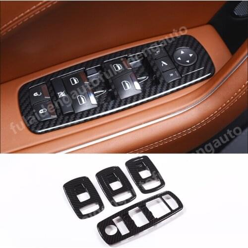 4pcs For Maserati Levante 2017-2020 Matte ABS Carbon fiber Inner Door Window Switch Panel Cover trim Car accessories