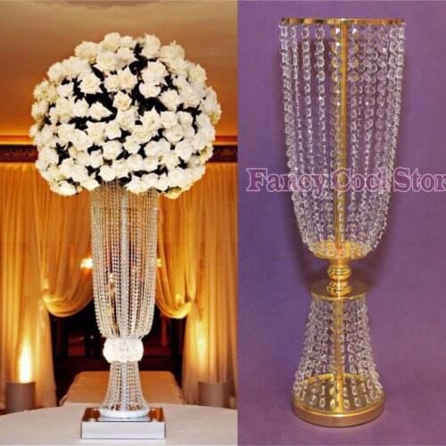 80cm(H) gold wedding centerpiece wedding table flower stand crystal pillar