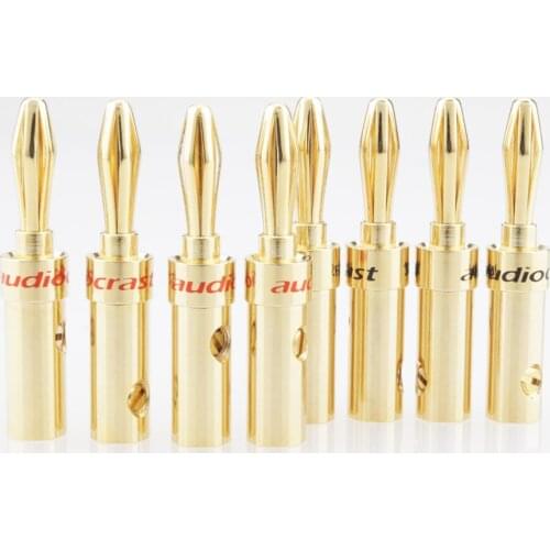 8xAudiocrast Hi-Fi 4mm Banana Plugs Speaker /Amplifier connectors HIFI loudspeaker Cable Banana Connector