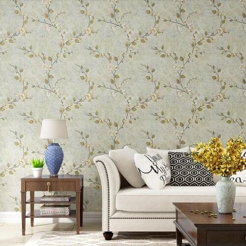 American retro country wallpaper rural bedroom living room 3D stereo TV background wall wallpaper