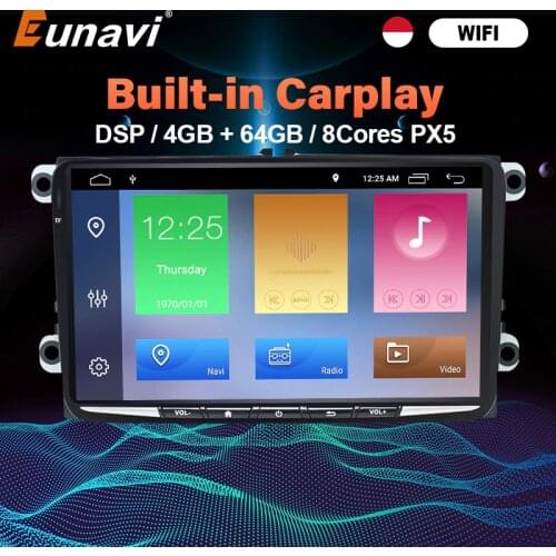 Eunavi 2Din Android Car Multimedia Radio GPS Auto For VW jetta polo tiguan passat b6 golf 5 touran skoda octavia 2 Din Head unit