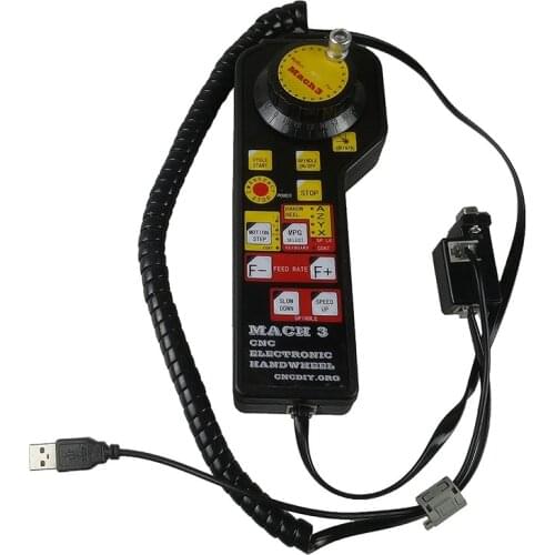 CNC MACH3 MPG3 Pendant Electronic Handwheel With Emergency Stop MODBUS Protocol For CNC Engraving machine