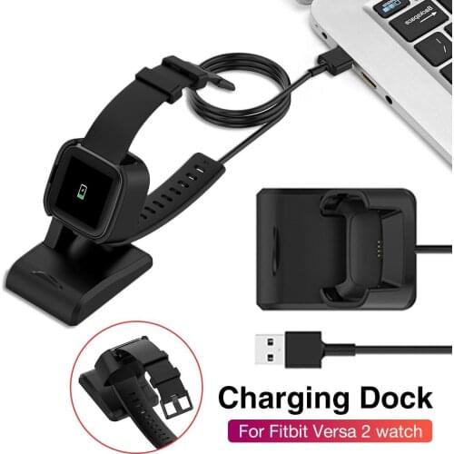 For Fitbit Versa 2 Charger Dock Nonslip Charger Stand Dock Adapter Cable Replacement Charging Cable Fit For Fitbit Versa 2