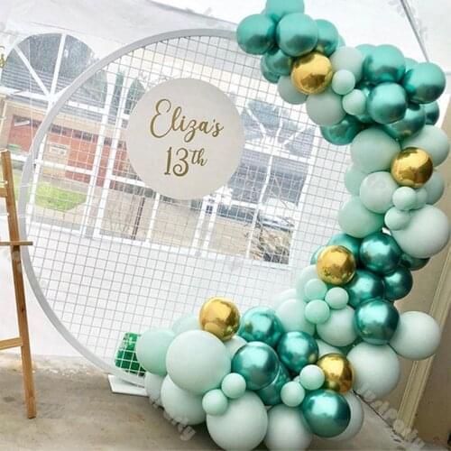 87pcs/Set Chrome Green Metallic Balloon Garland 4D Gold Balloon Valentines Day Decoration Wedding Birthday Baby Shower Decor