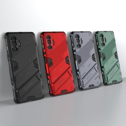Kickstand Best Quality Hard Dual Layer Case for Xiaomi Poco X3 F3 5G M3 Pro F 3 GT Redmi Note 10 Pro 10S Phone Cover