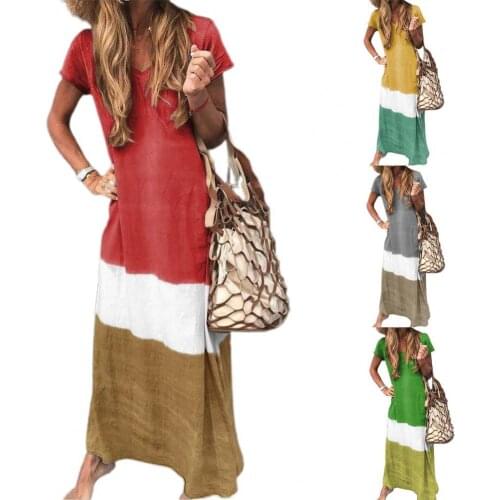 Summer Women Long Dress Clothes Fashion Tie-dye Beach Pullover Sundress Ladies Loose Long Slip Bohemia Dress New Платье Robe2021