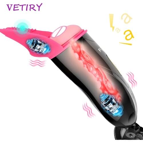 Automatic Sucking Masturbation Cup Voice Interaction 7 Speeds Real Vagina Massage Male Masturbator Vibrator Sex Toys for Men