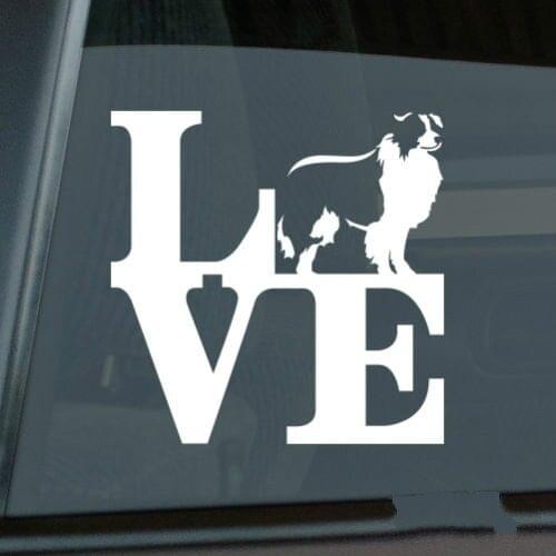 Love Border Collie Sticker Die Cut Vinyl - park sheep dog window decal Size(inch): 5.50 x 5.50