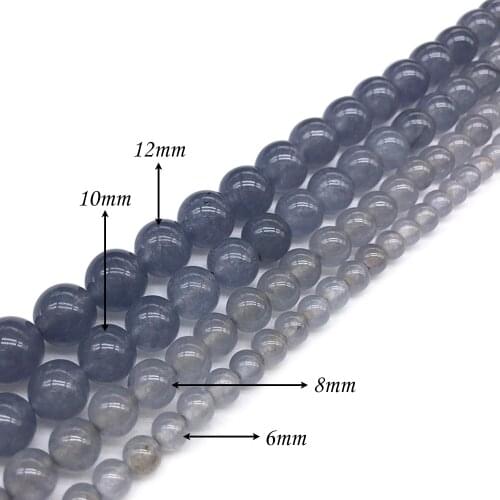 Natural Stone Gray Chalcedony Round Loose Charm BeadsFitMulti-purpose Jewelry Making 6 8 10 12MMPick Size J300