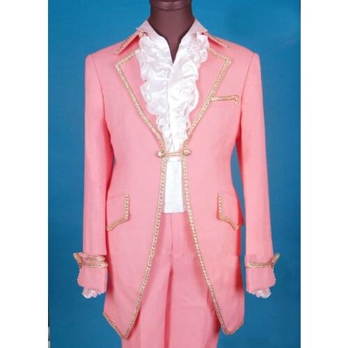 Latest Coat Pant Design Hot Pink Trim Wedding Suit for Men Suit Style Groom Slim Fit 2 Piece Tuxedo Custom Prom Blazer Masculino