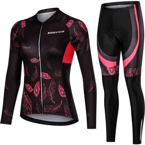 Pro Cycling Jersey Set woman MTB Bike Clothes Fall Summer Bicycle Clothing Cycling Set 2020 Ciclismo Ropa Sporty Set Bib Pants