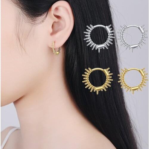 Simple Tassel Bead Small Huggie Hoop Earrings Tiny Round Circle Earring Jewellery Gifts for Women Teen Girls