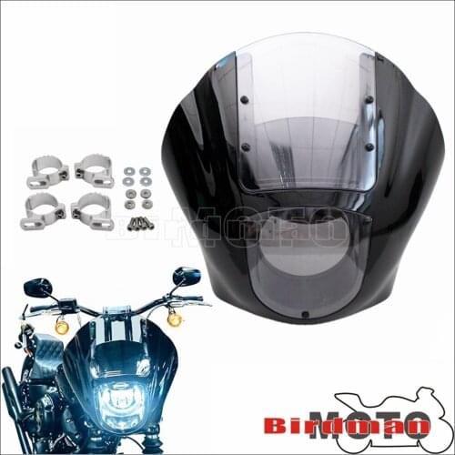 Clear Windshield Headlight Cover Quarter Headlamp Fairings for Harley XL Dyna Sportster FXR Iron 883 XL883N Universal Motorcycle