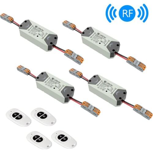 EMylo RF Switch Relay Module Wireless Light Switch DC 12V 24V 1 Way 433mhz Remote Control LED Switch Smart Home Appliance 4pcs