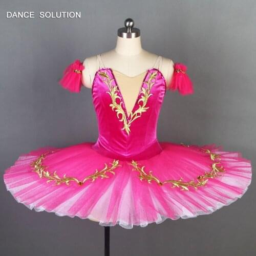 Rose Red Velvet Top Tutu Pancake Ballet Tutu for Women & Child Ballerina Professional Dancing Costumes Ballet Dance Skirt BLL082