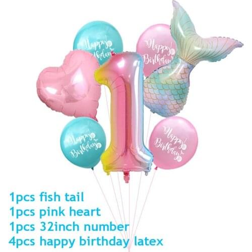 Mermaid Balloon Set Mermaid Party Decor Under The Sea Party Deecor Little Mermaid Birthday Balon Sea Animal Party Decor