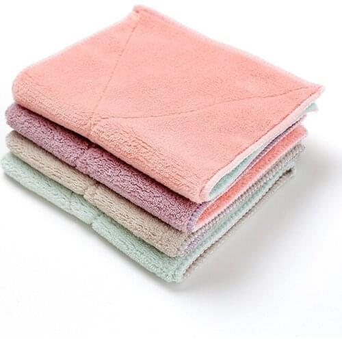 Super Absorbent Kitchen Cleaning Cloth Kitchen Dish Bowl Washing Cloth Rag Scouring Pad Household Soft Double Sided Dish Towel