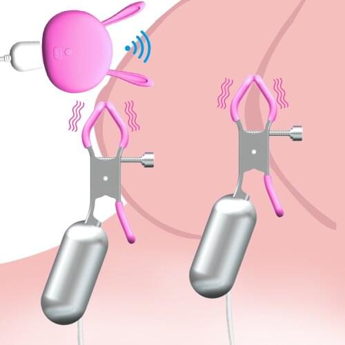 Nipple Vibrator Adult Sex Toys Nipple Clamp for Women Clitoris Stimulator Remote Control Breast Massage 10 Speeds USB Charging