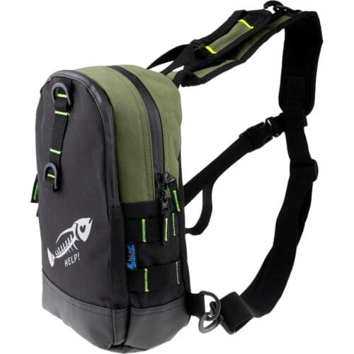 Waterproof Oxford Chest Fishing Tackle Bag Lures Hand Shoulder Pack