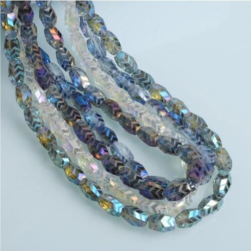 Wavy pattern Glass Beads 6/8mm Matte Faceted Crystal Glass Beads for Jewelry Making