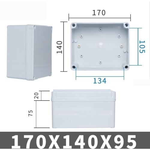 High-end Quality IP67 Waterproof DIY Electrical Junction Box ABS plastic Enclosure Case Outdoor Distribution box 170*140*95mm