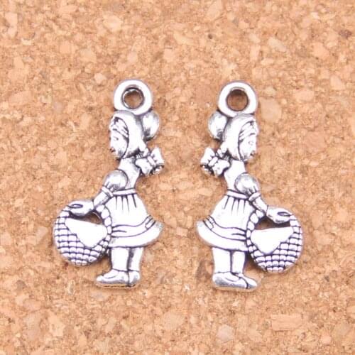 116pcs Charms little red hat girl 21x11mm Antique Pendants,Vintage Tibetan Silver Jewelry,DIY for bracelet necklace