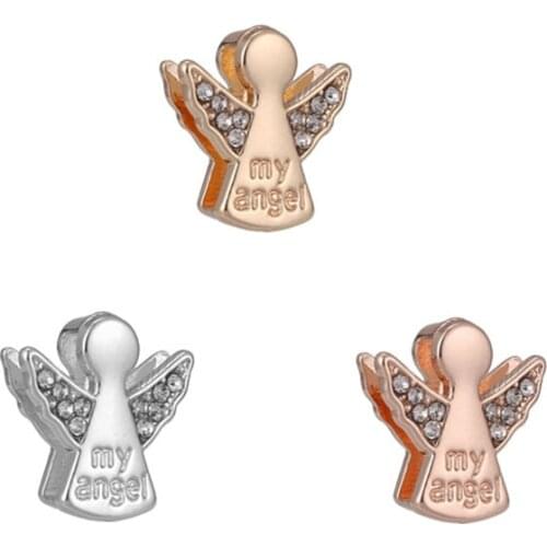 2Pcs/Lot DIY 10mm Cute My Angel Slide Charm Beads Fits Brand Mesh Bracelets for Women Jewelry Accessories Making New Arrival
