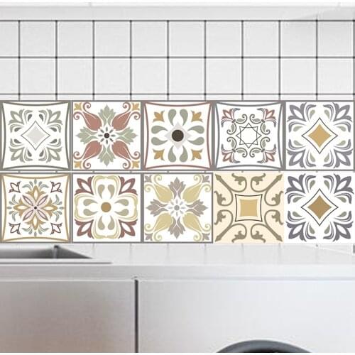 20*100cm Classical European Style Tile Stickers Wall Sticker Kitchen Adhesive Bathroom Toilet Waterproof PVC Wallpaper