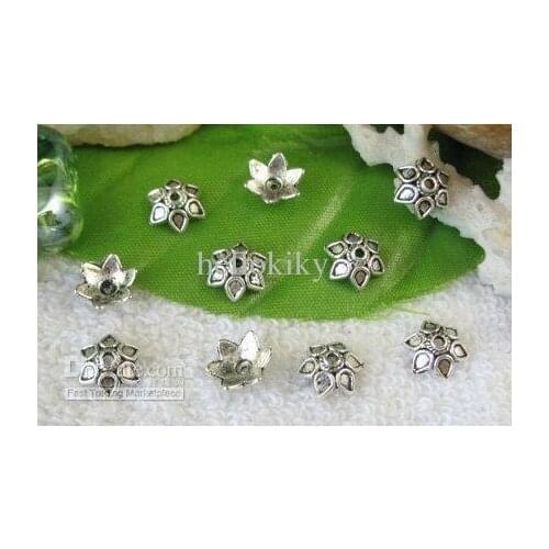 250pcs Tibetan Silver Color teardrop bead caps A10118