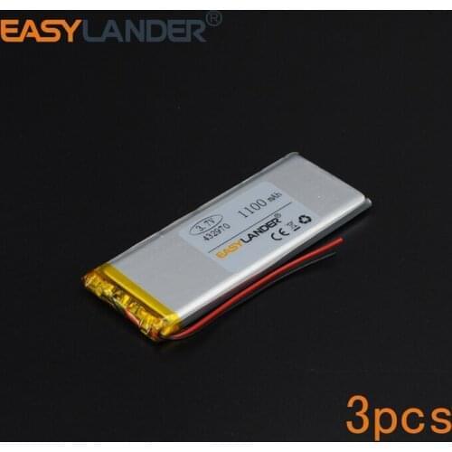 3pcs/Lot 3.7V 1100mAh Polymer Li-ion Battery For Mp3 Mp4 PAD DVD DIY E-book bluetooth Vedio Game toys Tablet PC mobile 432970