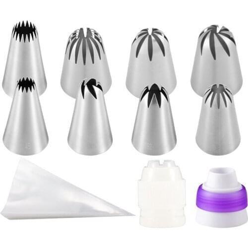 30Pcs Silicone Pastry Bag Tips 304 Stainless Steel Cake Icing Piping Cream Cake Decorating Tools Reusable Pastry Bags Nozzle Set