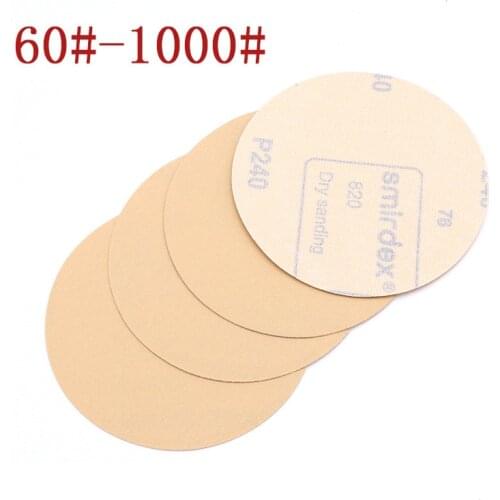 5Inch 125mm Yellow Flocking Dry Sandpaper Self-adhesive For Sanding Disc Round Abrasive Sandpaper 60-1000 Grit