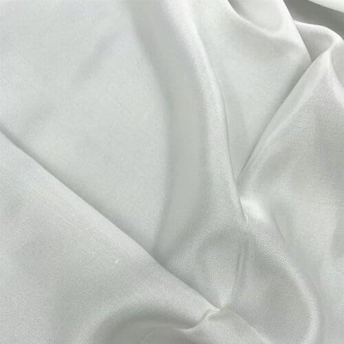 16 mm 140 cm 55'' width Silk Cotton Sateen Fabric 30% mulberry silk 70% cotton 68 gsm off white color 5 meters small wholesale