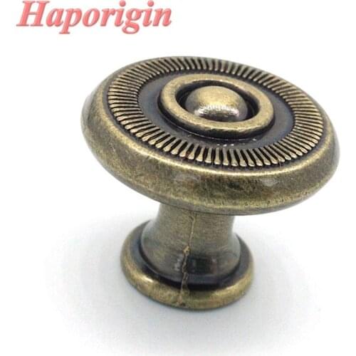 5x Vintage Kitchen Cabinet Drawer Knobs Euro-Style Furniture Handles Solid Antique Cupboard Closet Drawer Handles Haporigin