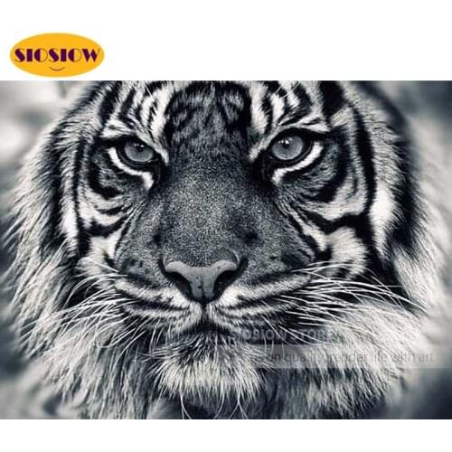 5D Diy Diamond Painting Tiger Head Animals Full Square Round Drill Cross Stitch 3D Dimond Mosaic Embroidery Home Decor Room Teen
