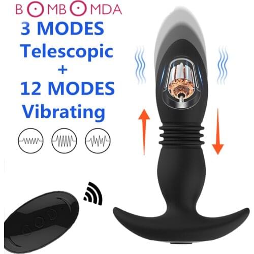Anal Vibrator Wireless Remote Control Telescopic Dildo Vibrator Male Prostate Massager Butt Plug Vibrator Anal Sex Toys For Men