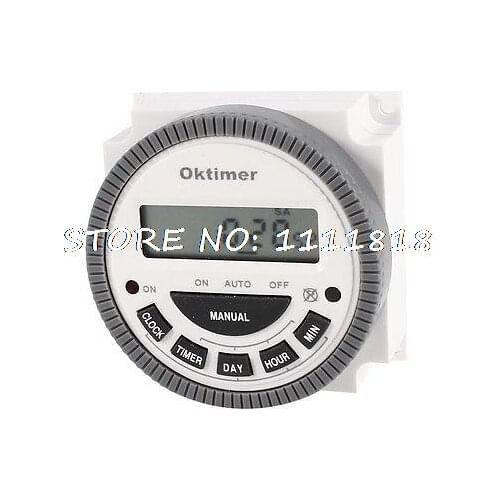 TM-619 Panel Mount Digital LCD Programmable Timer Relay Switch 200-250 VAC 16Amp