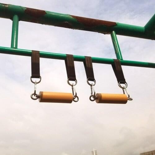 1 Set Gym Pull Up Hand Wooden Grip with Strap Cannonball Fitness Ball Strength Core Workout Rock Climbing Holds Finger Exercise