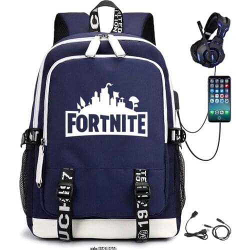 FORTNITE Game Kids Bag Backpack Usb Charging Schoolbag Student School Bag 3D Print Computer Bag 45*32*16 Cm