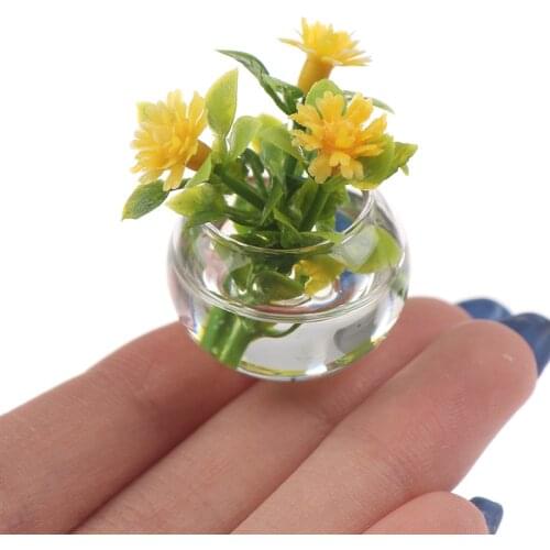 Hot sale 1:12 Dollhouse Miniature Green Potted For Home Decor Simulation Potted Plants