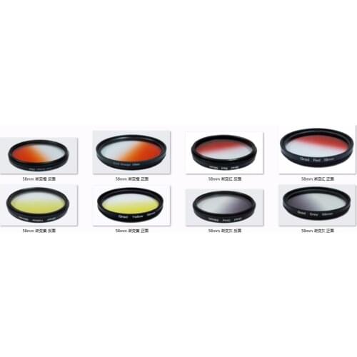 Red Yellow Orange Purple Gray Blue Grad Gradient Filter Circular Rotating Graduated Color Filter 30 37 40.5 43 46 49 52 55 58mm