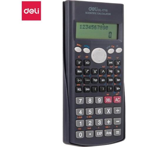 Deli E1710 Scientific Calculator 240 Function Engineer Calculators Student 10+2 Digits Black eletronic school supply