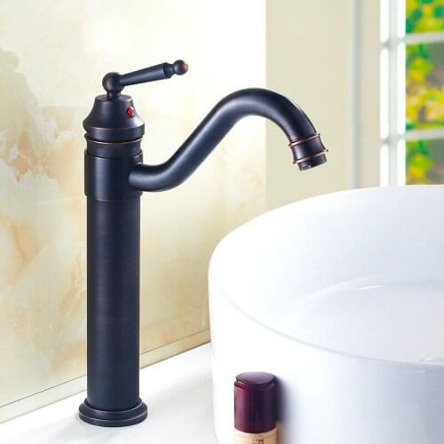 Basin Faucet Brass Sink Mixer Tap Bathroom Hot & Cold Basin Faucet Single Handle Bathroom Crane Lavatory Tap Black/Gold/Chrome