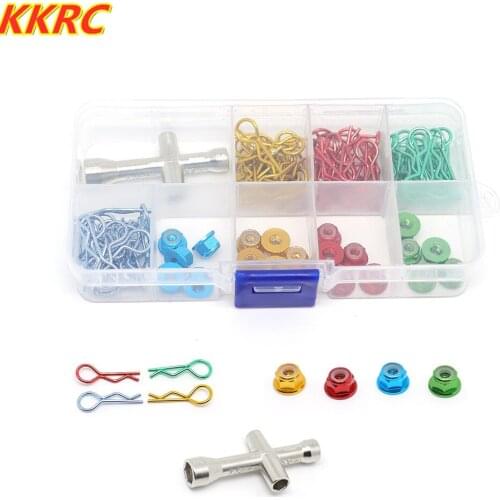 Metal Clip R Pins M4 nuts tool Box for 1/10 RC Crawler SCX10 Wraith Traxxas TRX4 TRX6 Redcat CC01 Spare Part