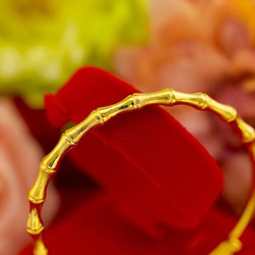 Fashion 14K Gold Womens Bracelet Bone Bamboo Slidable Bracelet Fine Jewelry Bracelet for Wedding Engagement Anniversry Gifts