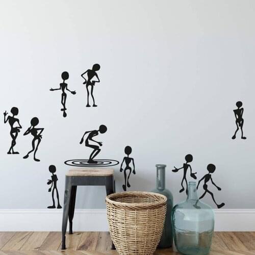 Cartoon 10Pcs Flatmates People Wall Sticker Playroom Kids Room Colocataires Wall Decal Man Cave Bedroom Vinyl Decor