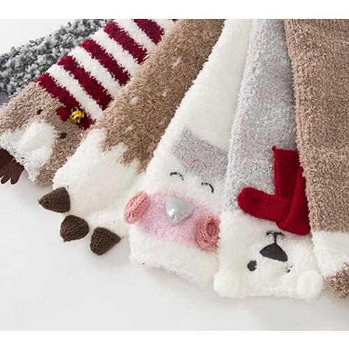 New Cute Childrens Unicorn Baby Kid Stockings Antiskid Cotton Coral Fleece Cartoon Long and Warm