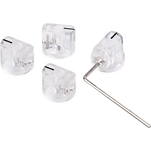 New Transparent Flat Guitar Bass Knob Amp Amplifier Effect Pedal Knobs Guitar Accessories